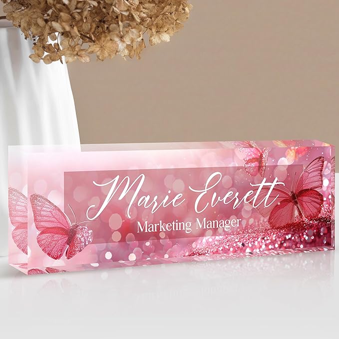 Custom Name Plate for Desk | Personalized Desk Name Plate | Personalized Boss Employee Appreciation Gifts | Acrylic Name Plate Office Desk Accessories