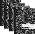 BAZIC Products Composition Notebook Wide Ruled - 100 Sheets, Black Marble Composition Notebook with Durable Cover, Non-Spiral for Journaling, School, Home, or Office, 4-Packs