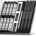 Four Candies Metal Mechanical Pencil Set, 3PCS Artist Lead Pencil 0.5mm & 0.7mm & 0.9mm with 480PCS HB Lead Refills, 3 Erasers, 9 Eraser Refills For Engineer Art Writing Drawing Drafting, Black
