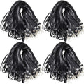 Gueevin 500 Pcs Lanyard Bulk Lanyards for Id Badges Lanyards for Keys Safety Woven Badge Lanyard with Clip Swivel J Hooks (Black)