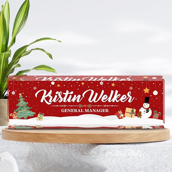 Custom Name Plate for Desk | Personalized Boss Employee Appreciation Christmas Gifts | Acrylic Name Plate Office Desk Accessories