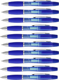 DISCOUNT PROMOS Two in one Highlighter Pens - 10 pack - Plastic Pens - Blue