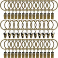 AMZSEVEN 40 Pack Curtain Rings with Clips, Drapery Clips with Rings, Drapes Rings 1.26 in Interior Diameter, Fits up to 1 in Curtain Rod, Bronze