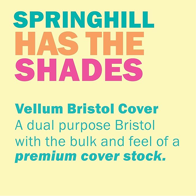 Springhill 8.5” x 11” Canary Yellow Colored Cardstock Paper, 67lb Vellum Bristol, 147gsm, 250 Sheets (1 Ream) – Premium Lightweight Cardstock, Vellum Printer Paper with Textured Finish – 036000R