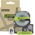 Epson LABELWORKS 212BMGPX Genuine PET (Polyester) Tape Cartridge - Black on Matte Green Designer Craft Label Maker Tape - 1/2" (12MM) Wide, 26'