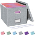 Oterri File Organizer, File Box, File Cabinet for Letter File Folder Storage, Hanging File Organizer for Office/Decor/Home,Document Organizer, 1 Pack,Gray-Box Only
