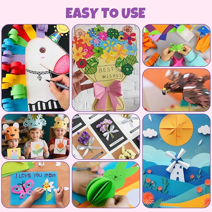 100 Sheets 8.5" X 11" Colored Cardstock, 50 Assorted Colors Construction Paper Card Stock Printer Paper for Printing, Card Making, DIY Crafts,School Supplies,Party Decorations (180GSM/65LB)