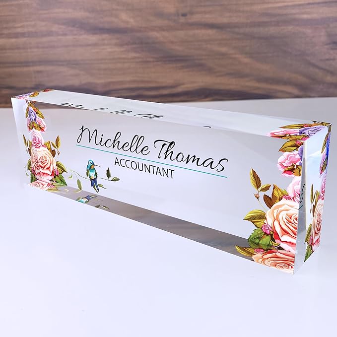 Desk Name Plate Personalized - Design Options - Coworker Gifts, Workspace Decorations, Professional Office Décor