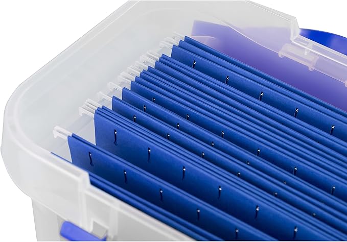 Bankers Box Heavy Duty Portable Plastic File Box with Hanging Rails, Letter, 1 Pack (0086304)