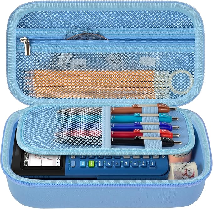 ANKHOH Pencil Case Pen Pouch Bag, Large Capacity Pencils Organizer Holder Office College Stationery Pen Marker Storage Supplies for adults, NOT INTENDED FOR USE BY CHILDREN 12 AND UNDER(Blue)
