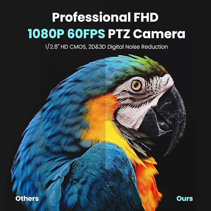 iuZee NDI PTZ Camera AI Auto Tracking 3G-SDI/USB3.0/HDMI/LAN PoE 30X Optical and 8X Digital Zoom Live Streaming Camera 1080P 60FPS for Church Services Worship Education Events vMix OBS YouTube