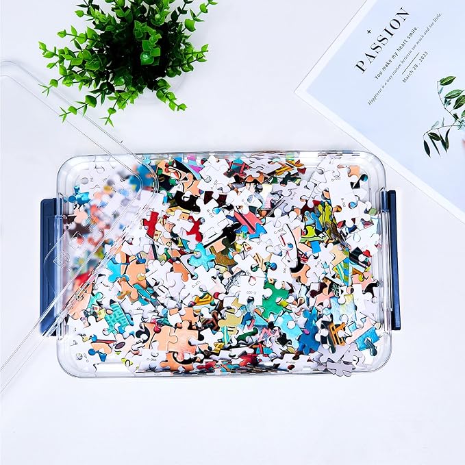 Clear Portable Slim Project Case 9 X 13 Plastic Storage File Box For Letter A4 Paper Photo Documents Scrapbook, 3 Count