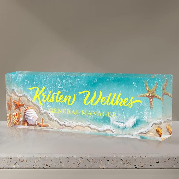 Acrylic Desk Name Plate Personalized, Office Desk Decor, Employee Appreciation Gifts, The Office Gifts for Boss, Manager, Teacher