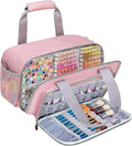 Case Organizer for up to 216 Markers, Large Bag With Carrying Handle, Holder (Length up to 5.1"), Aluminum Foil Liner Easy Cleaning, Patented Design (Pink)