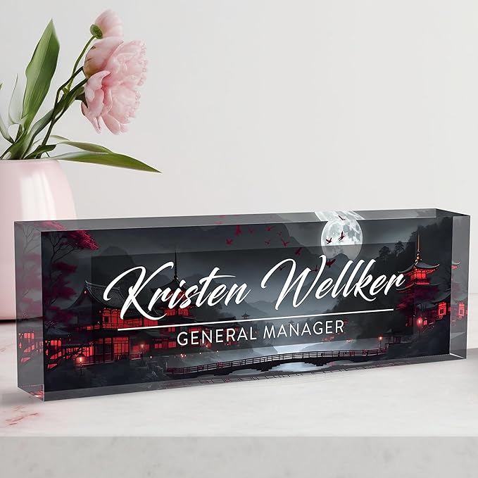 Desk Name Plate Personalized, Name Plate for Desk, Office Desk Decor for Women & Men, The Office Gifts Employee Appreciation Gifts for Boss, Manager, Teacher, Nurse