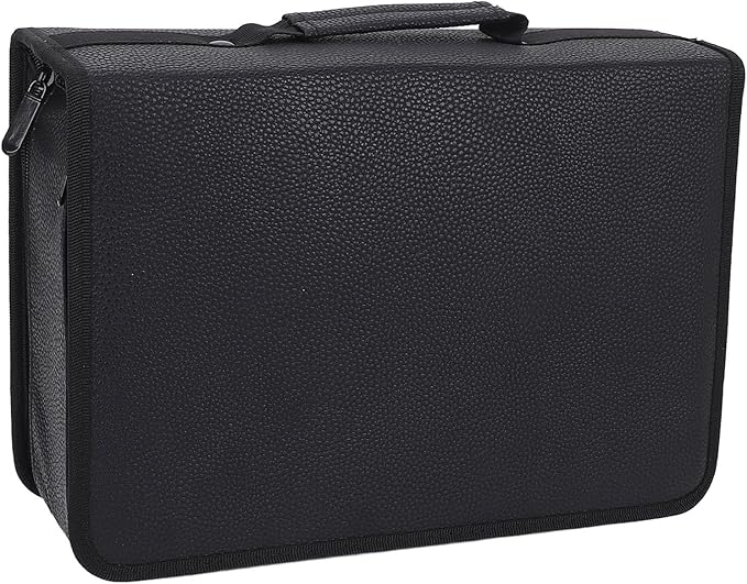 Acouto 80 Slots Marker Marker 80 Slots Large Capacity Storage Bag Zippered Pouch with Carrying Handle Sketch Black, Pencil & Cases
