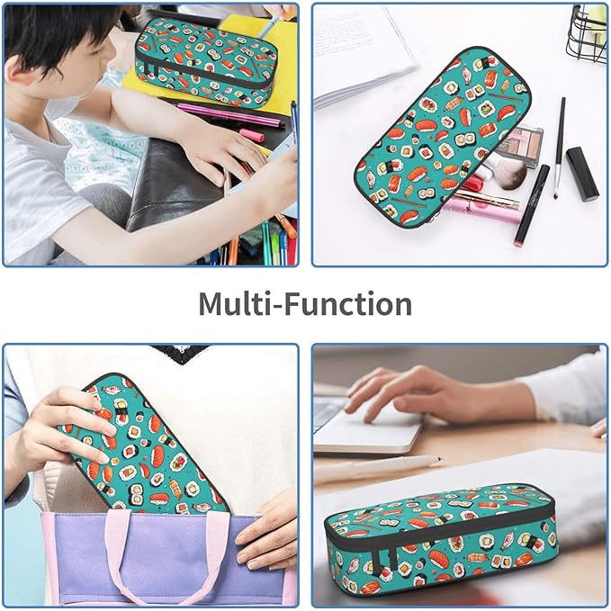 Sushi Pencil Case Pencil Pouch Large Capacity Pen Bag School Office Organizer Stationery Storage Box For Girls Boys Teen Kids