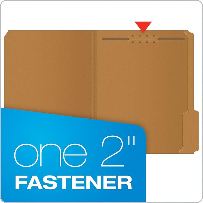 Pendaflex Kraft Fastener Folders, Letter Size, 1 Fastener, 1/3 Cut, 50/BX (FK211) | (Pack of 5)