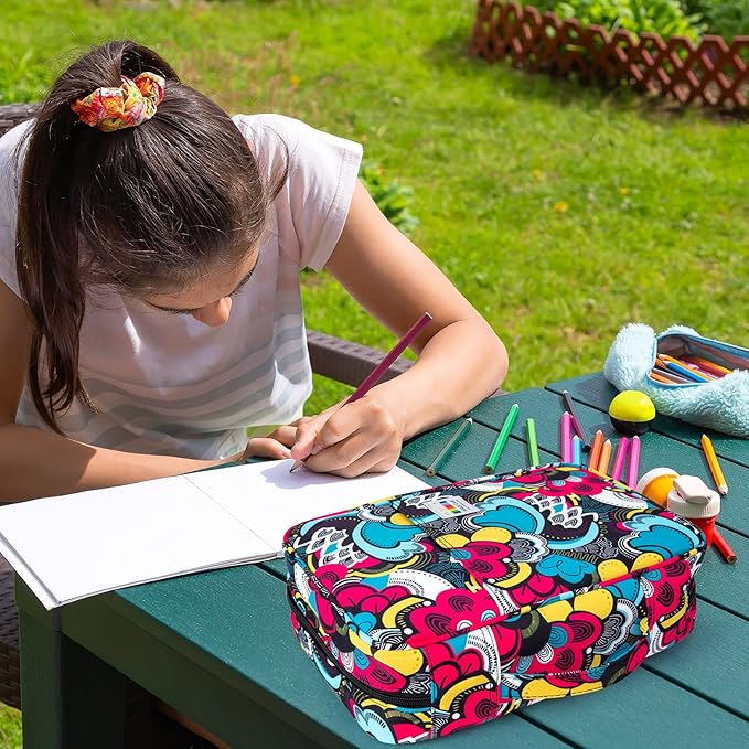 YOUSHARES 300 Slots Color Pencil Case - Pen Case Organizer with Handy Wrap & Zipper, Multilayer Holder for Prismacolor Colored Pencils & Gel Pen (Colorful)