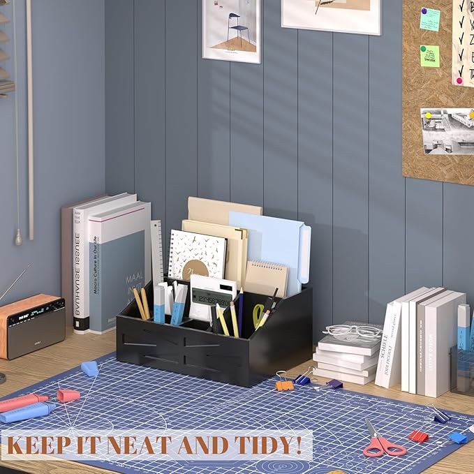 Large Mail Organizer Countertop,Farmhouse Desk and Kitchen Countertop Storage, Letter Sorter, Desk Mail and Bill Organizer, Desktop File and Paper Holder