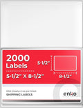 enKo - 5-1/2 x 8-1/2 Inch Label - White Blank - 2 Per Sheet Half Shipping Labels for Laser Inkjet Printer (1000 Sheets, 2000 Labels)