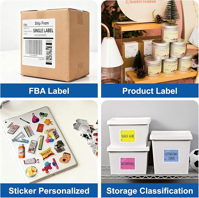 PAPRMA 3 1/3" x 4" Printable Label Paper White 50 Sheets, Shipping Address Label for Laser and Inkjet Printers, for 5164 8164 Label Sheet 300 Stickers