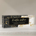 Desk Name Plate Personalized, Custom Name Plates for Desks, Office Desk Decor, Marble Design Clear Acrylic Glass Block, Personalized Office Gifts for Women Men Boss Teachers Coworker Appreciation Gift