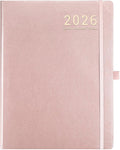 2026 Planner - JAN 2026 - DEC 2026, Planner 8.5" x 11", 2026 planner Weekly and Monthly, Leather Cover planner with Thick Paper, Back Pocket with Notes Pages - Rose Gold