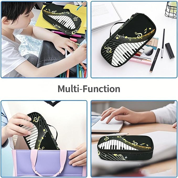 Music Pencil Case Pencil Pouch Large Capacity Pen Bag School Office Organizer Stationery Storage Box For Girls Boys Teen Kids