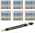 ENOMY 50 Pcs Bulk Personalized Custom Pens with Stylus Ballpoint Pens Customized with Text Logo Name Best Gift for College Business Promotion Wedding Birthday Christmas, Multicolor