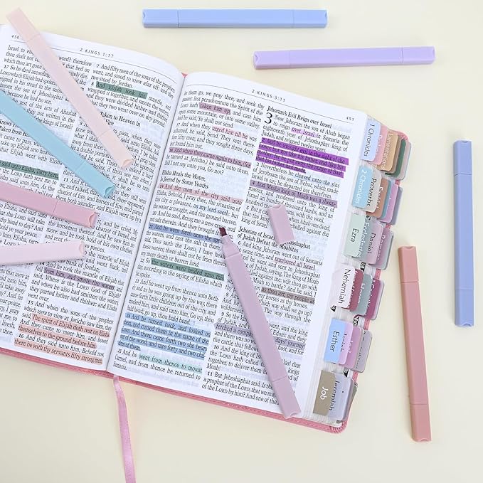 Dacono 12 Bible Highlighters, Aesthetic Highlighter, Pastel Highlighters Assorted Colors, Bible Highlighter and Pens No Bleed, Bi-ble Study Supplies, Aesthetic School Supplies