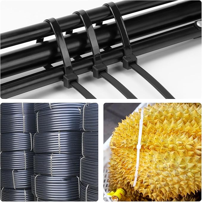 48 inch Black Zip Ties Heavy Duty 20PCS, 200LBS Ultra Exclusive Strong Plastic Wire Ties, Large Cable Ties Extra Long Tie Wraps, Indoor and Outdoor UV Resistant