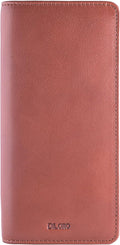 DiLoro Leather Zippered Triple or Quad Pen Case Pencil Pouch Holder for Three or Four Fountain Ballpoint Rollerball Pens or Glasses (Nappa Bugatti)