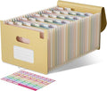 Accordion File Organizer, 26 Pockets Wheat Straw Expanding File Folder, Monthly Bill Receipt Organizer, A-Z Tabs, 100% BPA Free, Return to Nature, Healthy Living, Letter/A4 Size-Wheat Yellow