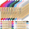 Cholemy 100 Pcs Christian Bible Verse Ink Pens Bamboo Christian Pens Bulk Wooden Inspirational Ballpoint Religious Gifts for Women Colleague Pastor Wife Church(Colorful)