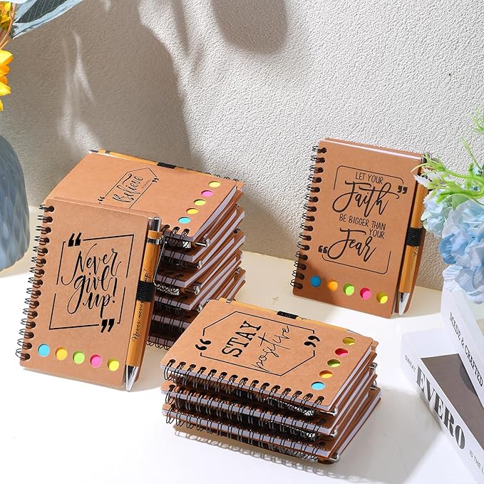 Tenceur Employee Appreciation Gifts Bulk - Inspirational Notebook with Sticky Note Motivational Pen Thank You Valentines Day Gift for Coworkers, Office Staff, Team, Nurse, Teacher(20 Sets)
