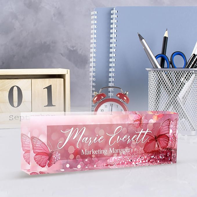 Custom Name Plate for Desk | Personalized Desk Name Plate | Personalized Boss Employee Appreciation Gifts | Acrylic Name Plate Office Desk Accessories