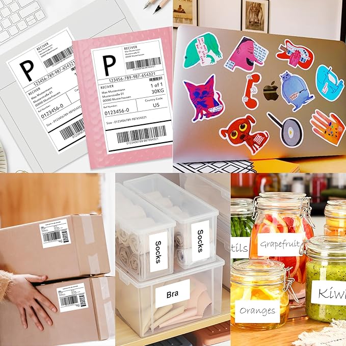 2"x 4" (200 Sheets) Address Labels Sticker Paper for Laser/Ink Jet Printer, Printable and Writable White Sticker Label- Matte, 10 per Page Label (Total 2000 Labels)