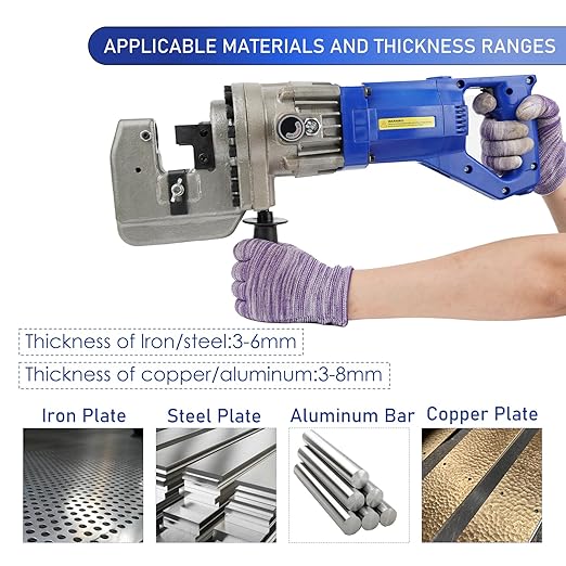 1300W Electric Hydraulic Hole Puncher, 110V Hydraulic Press Punching Tool, Metal Electric Punching Machine with Die Φ1/4" 3/8" 1/2" 11/16" 4/5", for Steel, Aluminum, Copper