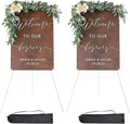 DANMO Easel Stand for Wedding Sign Poster 63'' Instant Display Easel for Floor Adjustable Metal Art Easel White 2 Pack