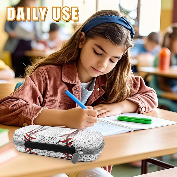 Baseball Pencil Case Zip Pencil Box Multi Pouch Holder Desk Organizer For Boys Girls School Office