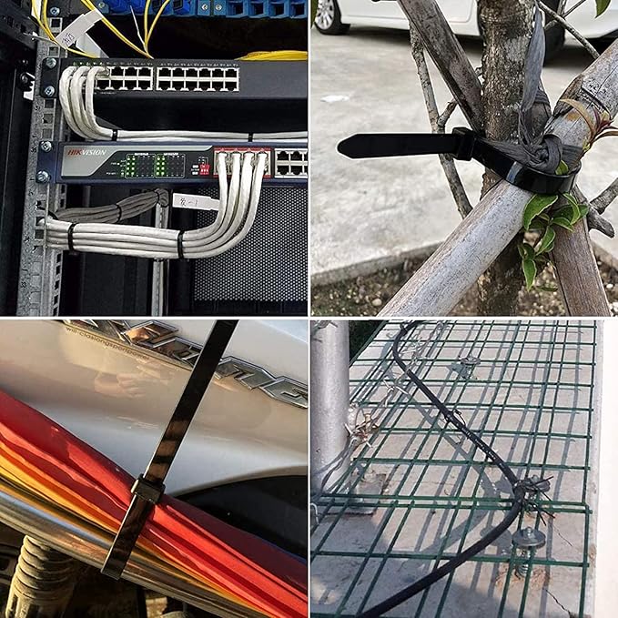 Zip ties 200 lbs Tensile Strength 16 inch Multi-Purpose Ultra Heavy Duty UV Cable Ties Width 0.3 Inch Black