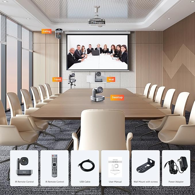 iuZee PTZ Camera with 20X Optical Zoom HDMI/USB3.0 Wide View Angle 1080P for Video Conference Meeting Church Live Streaming Education Works with Zoom Webex OBS YouTube Red Dot Design Winner