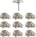 Beetle Bug Car Push Pins - Silver Bug Car Pins - For Cork Board, Maps, or Lapel Pin Use - Designed in USA - Set of 10