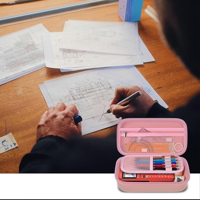 Pencil Case Pen Pouch Bag, Large Capacity Pencils Organizer Holder Office College Stationery Pen Marker Storage Supplies for adults, NOT INTENDED FOR USE BY CHILDREN 12 AND UNDER, Box Only (Pink)