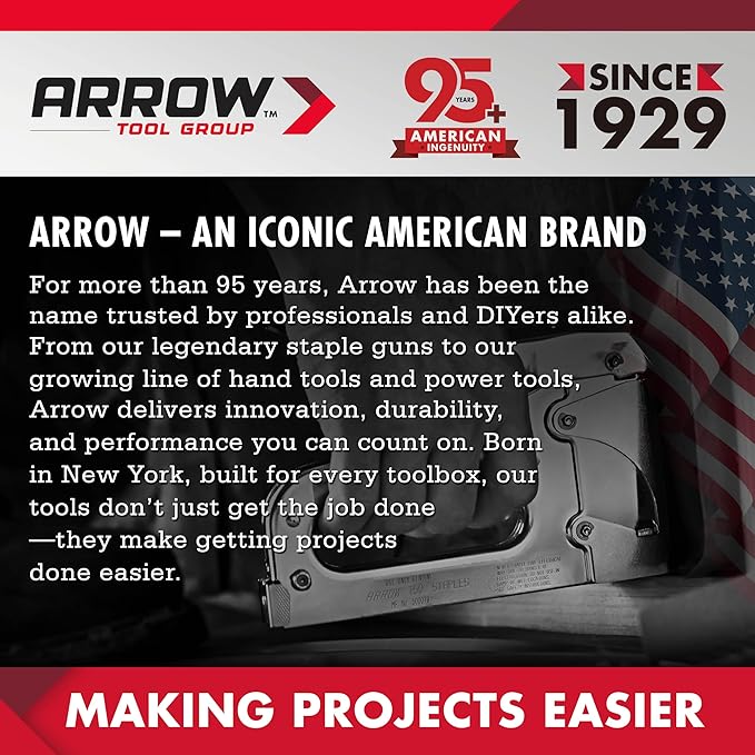 Arrow T50 Heavy Duty Staple Gun Kit, All Chrome Steel Stapler, with 3750 Pieces T50 1/4", 3/8", 1/2" Staples, for Upholstery Professional Projects