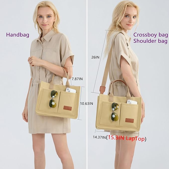 Canvas Tote Bag for Women,Women's Bags Crossbody Bags Work Laptop Tote Bag Large Handbags Purse for Travel Nurse Teacher