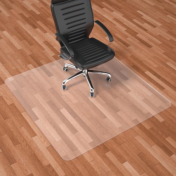 Naturehydro Office Chair Mat for Hardwood Floor - 48" x 48" Easy Glide Computer Desk Chair Floor Mat - Clear Plastic Rolling Chair Mat for Office & Home BPA and Phthalates Free (Square)