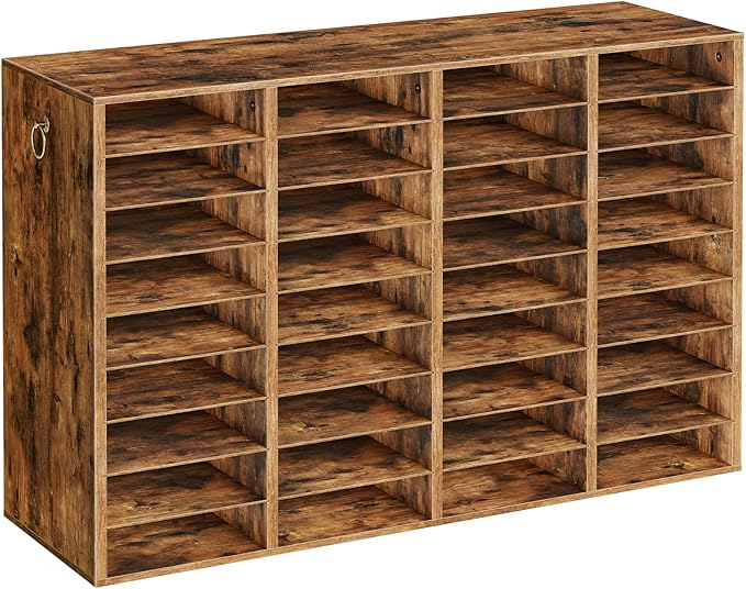 HOOBRO Wooden Literature Organizer, 36-Slot Mail Sorters, Removable Classroom Mailbox, Student Mailboxes for Classroom, Paper Storage Organizer, for Home, Office, Classroom, Rustic Brown FG36WF01