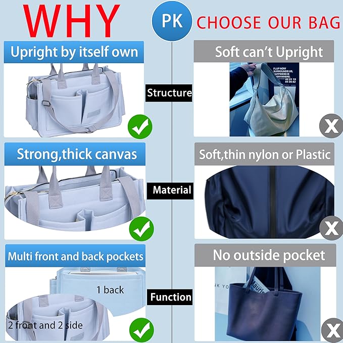 Canvas Tote Bag for Women,Women's Bags Crossbody Bags Work Laptop Tote Bag Large Handbags Purse for Travel Nurse Teacher
